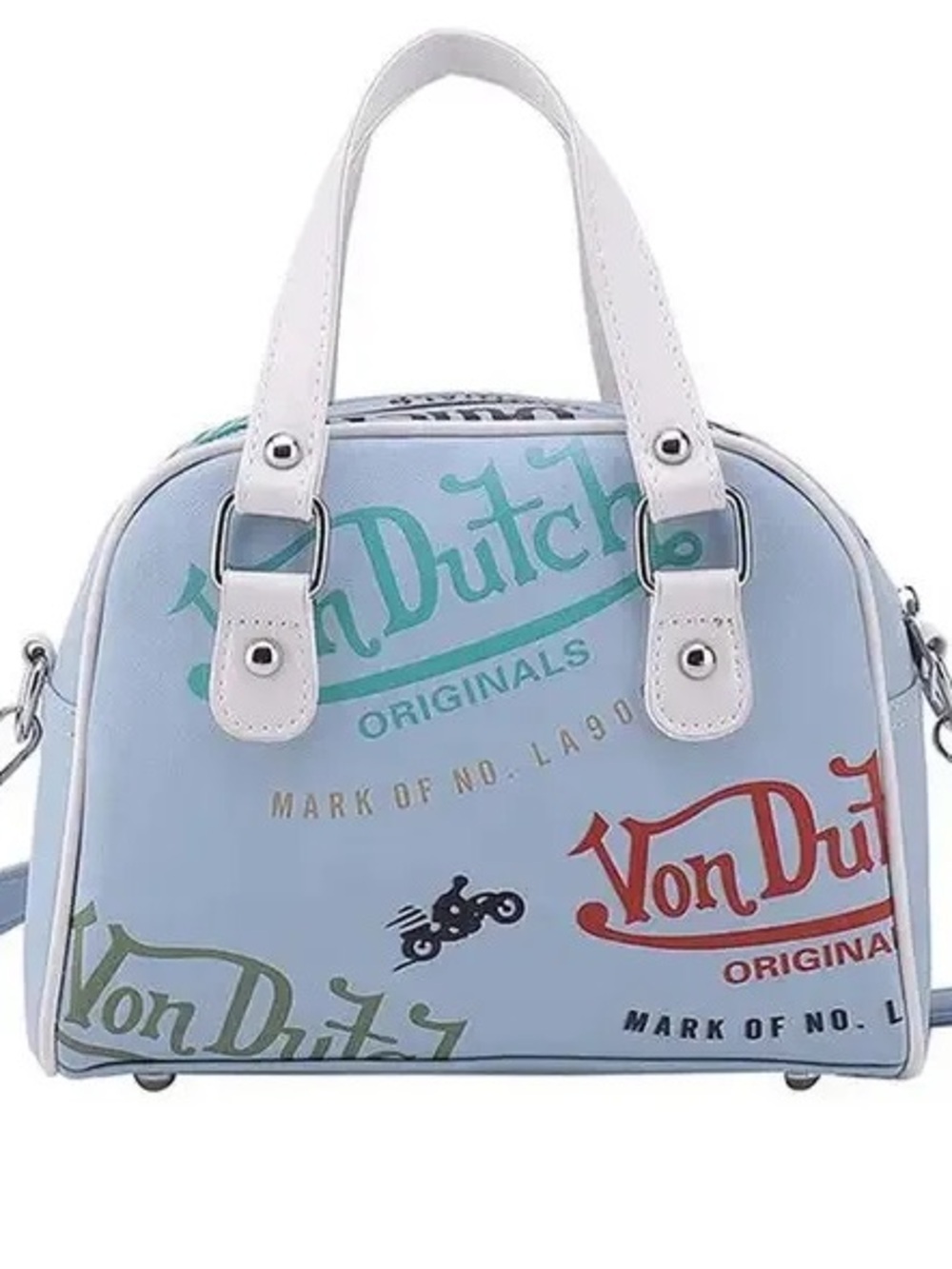 Von Dutch Blue and White Crossbody Bag - Picture 2 of 3